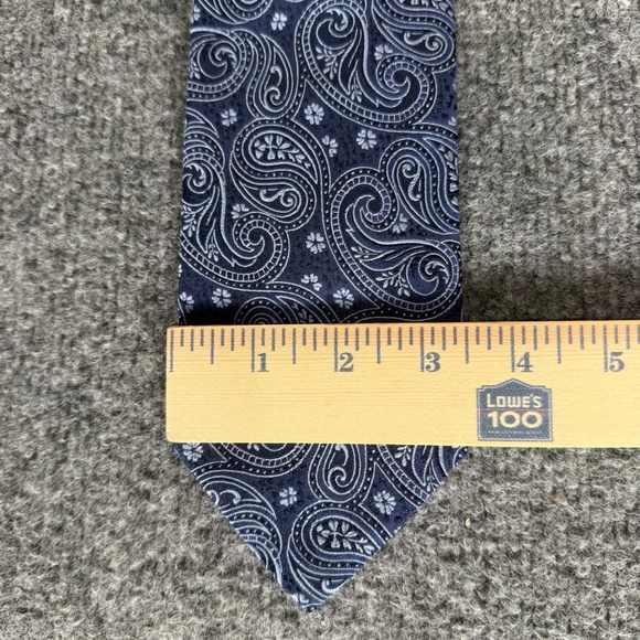 Faconnable Lot of 2 Mens Silk Dress Ties Blue Paisley Geometric Formal Neckwear - Picture 4 of 9